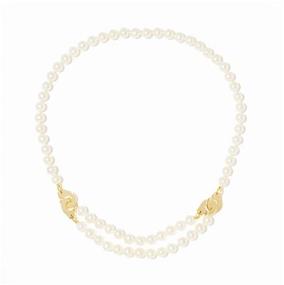 DINH VAN X ALEXANDRA GOLOVANOFF  4 MENOTTES R10 PEARL NECKLACE IN YELLOW GOLD 2950EUR 4TH WAY TO WEAR THE NECKLACE